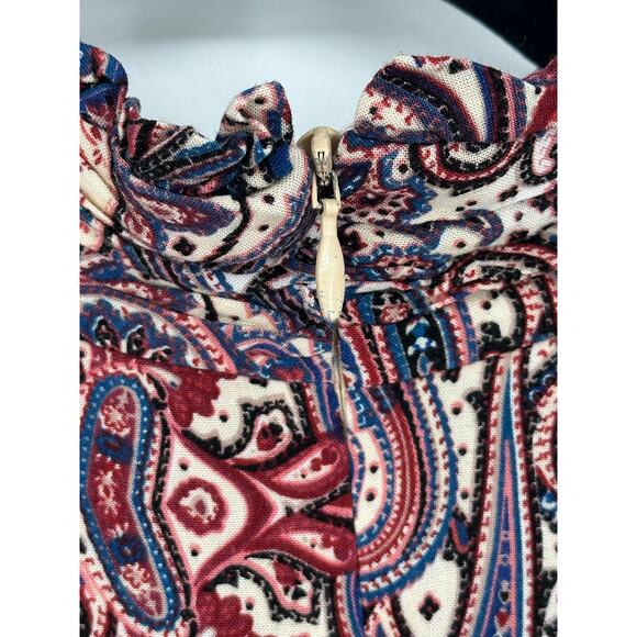 Slate & Willow Dark Purple Floral Mini Dress Long Puff Sleeve Bohemian Indie M - Picture 5 of 9